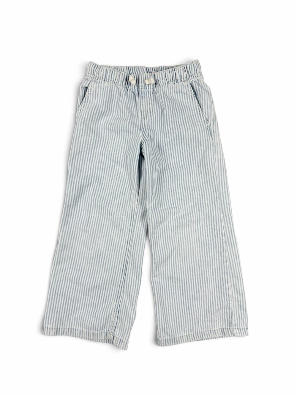 Art Class Girls Striped Wide Leg Pull On Pants Blue White 8